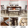 AMERLIFE Farmhouse 6-Piece Dining Table Set, Solid Wood Table, 4 Upholstered Chairs and Bench - 4 of 4