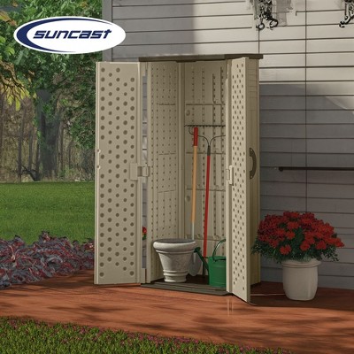 Suncast Sand Tall Plastic Vertical Outdoor Storage Shed