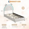 Princess Twin Size Bed Frame, Upholstered Platform Bed Frame with 4 Drawers & LED Lights for Kids, No Box Spring Needed, Noise-Free Slats - 2 of 4
