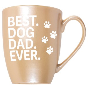 Elanze Designs Best Dog Dad Ever Pearlescent Sand 10 ounce New Bone China Coffee Cup Mug - 1 of 4