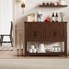 47.2" Buffet Sideboard Cabinet, Modern Farmhouse Coffee Bar with 2 Drawers, 4 Barn Doors & Open Shelf - 3 of 4