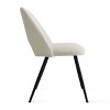 3-Piece Modern Round Dining Table Set, 35" Black Pedestal Table with 2 Cream Boucle Upholstered Dining Chairs for Small Spaces-Maison Boucle - 4 of 4