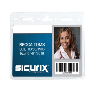SICURIX Standard Vinyl Badge Holder, Horizontal, 4" x 3", Pack of 50 - 1 of 4