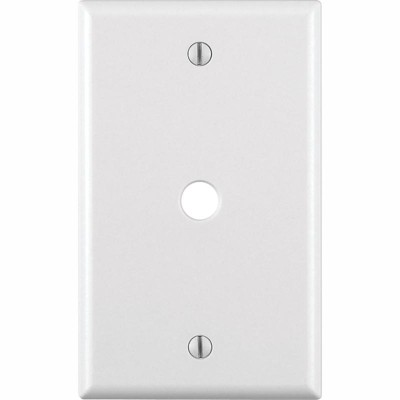 Leviton White 1 gang Thermoset Plastic Cable/Telco Wall Plate  (Pack of 25)