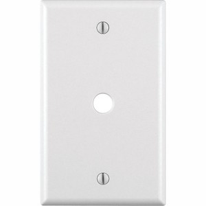 Leviton White 1 gang Thermoset Plastic Cable/Telco Wall Plate  (Pack of 25) - 1 of 1