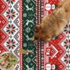 Jojoka Area Rug Festive Christmas Area Rug with Snowman & House, Non-Slip Stain Resistant Floor Mat for Dining Room Home Office Holiday Decoration - 3 of 4