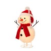 Everstar 28'' UL POP UP FLUFFY SNOWMAN SCULPTURE, Red - 3 of 4