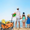 Minimeetall Strap Collapsible Foldable Wagon Cart with strapping system, Beach Wagon Utility Cart Utility Wagon Grocery Cart for orange - 4 of 4