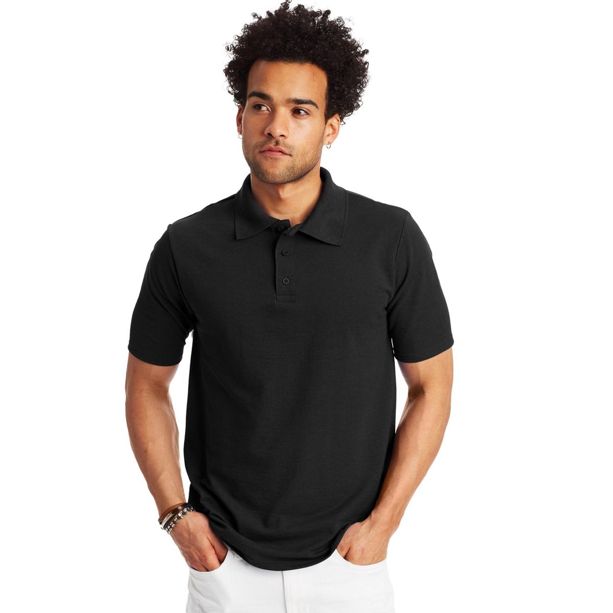 Hanes Men's Pique Polo Shirt (Big & Tall Sizes Available)