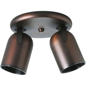 Progress Lighting, Directional Collection, 2-Light Ceiling Mount, Urban Bronze, Porcelain Shade, Material: Porcelain, Finish Color: Urban Bronze - 1 of 2