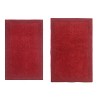 Luxury Reversible Bathroom Rugs Set, Washable Rug, Soft Cotton Extra Soft and Absorbent bath Rug, Non-Slip Bath Mat Set, 2 Pcs Set(M+L), Red - 2 of 4