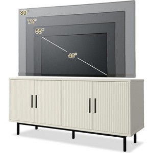Vipbear 70" Fluted-Door TV Stand, Entertainment Center with Storage£¬ Adjustable Shelf, Modern TV Console for Living Room and Bedroom - 1 of 4