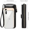 Women's fashionable pink synthetic leather wrist guard wallet with snap button and zipper closure,compact card holder and phone compartment - 2 of 4