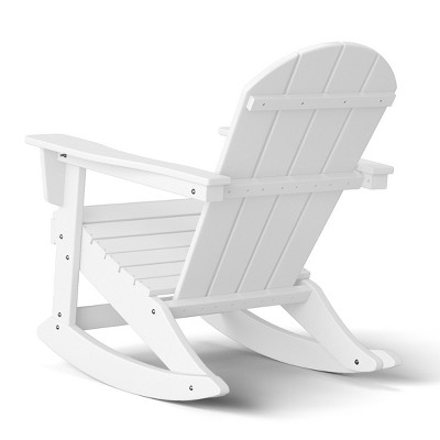 White Poly Lumber Outdoor Rocking Adirondack Chair