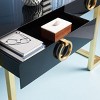 Maia 2-Drawer Desk - SFV3504 - Black/Gold Leaf - Safavieh Couture - 4 of 4