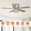 Parrot Uncle 48" Modern Industrial Nickel Flush Mount Ceiling Fan - 2 of 4