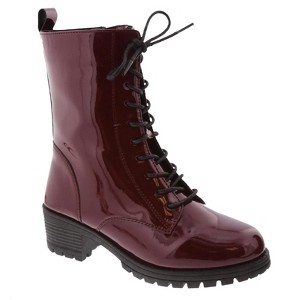 Women's Wo's Caity Combat Patent Boots - VCB - 1 of 2