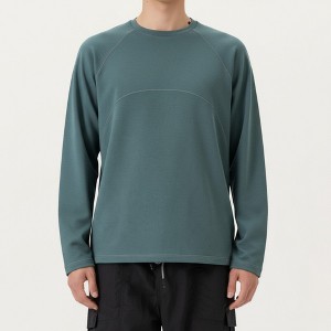 Anna-Kaci Active Men's Long Sleeve Crew Neck Pullover with Raglan Seams and Subtle Front Stitch Detail - 1 of 4