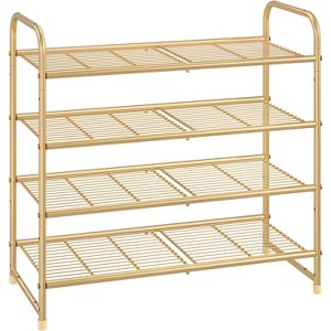 Simple Trending 4-Tier Stackable Shoe Rack Golden Yellow - 1 of 4