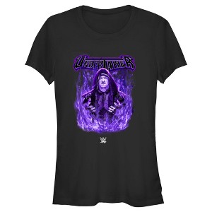 Juniors Womens WWE Undertaker Purple Flames T-Shirt - 1 of 4