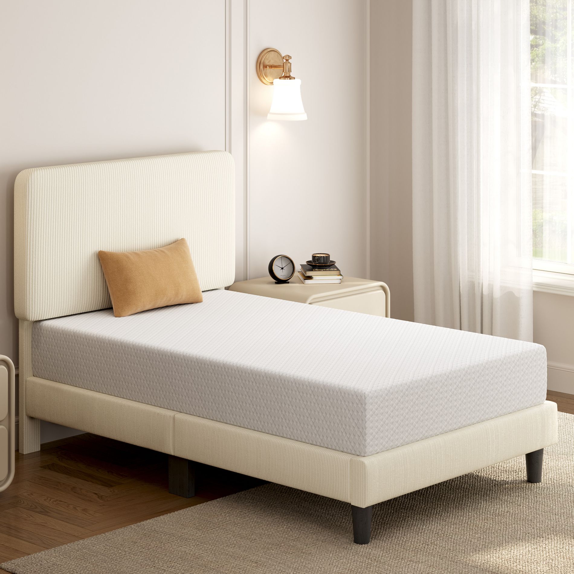 Yaheetech 8" Gel Memory Foam Mattress with Green Tea Scent, Cooling Tech, 3 Foam Layers