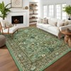 Washable Rugs for Living Room Non Slip Botanical Floral Bedroom Carpet Non-Shedding Low Pile Floor Cover Ultra-Soft Indoor Carpet for Kitchen - 3 of 4