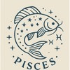 Pisces Zodiac Fish With Glitter Adult Crew Neck Short Sleeve Tee - 2 of 2