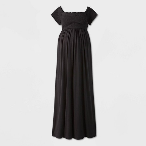 Tie-Back Woven Maxi Maternity Dress - Isabel Maternity by Ingrid & Isabel  White