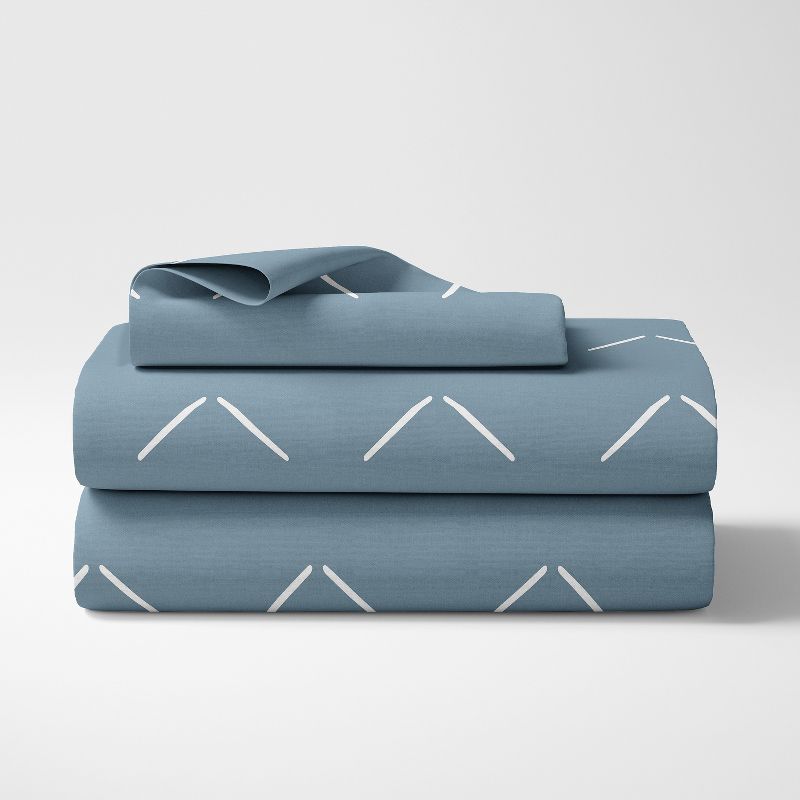 Sweet Jojo Designs Gender Neutral Unisex Kids Twin Sheet Set Woodland Arrow Blue and White 3pc, 3 of 7