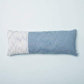 16"x42" Diamond Stripe Color Block Lumbar Bed Pillow - Hearth & Hand™ with Magnolia