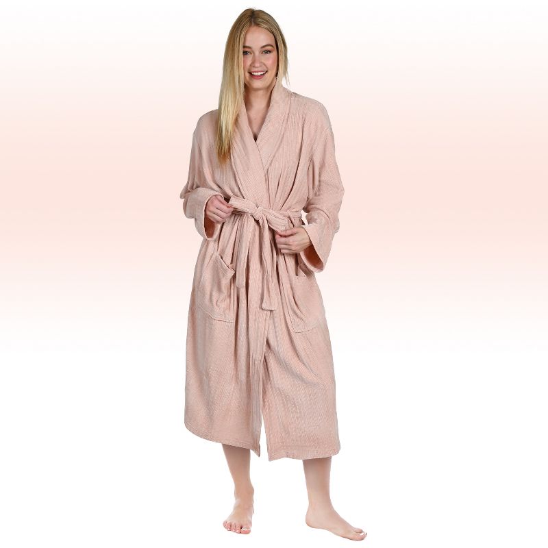 Catalonia Womens Fleece Long Robe, Comfy Soft Chenille Bathrobe, Gift for Her, 3 of 8