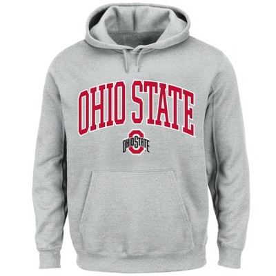 Men's Champion Heather Gray Ohio State Buckeyes Arch Pill Sweatshirt Size: 3XL