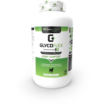 VetriScience Glycoflex 2 Hip and Joint Supplement for Working and Active Dog Breeds, Chicken, 120 Chews