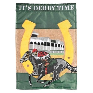 Dicksons Magnolia Garden Outdoor Flag Decoration For Garden, Yard, Or Walkway Standard 13 x 18, Weather Resistant Polyester, Horse It's Derby Time - 1 of 1
