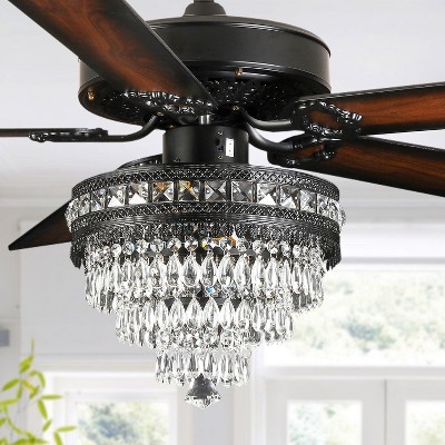 Kviflon 52 inch Crystal Ceiling Fan with Light