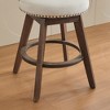 PAGED Counter Height Bar Stools Set of 2, 360°Swivel Counter Stools with Sturdy & Spacious Base, Velvet Dining Chairs for Kitchen Island - 4 of 4