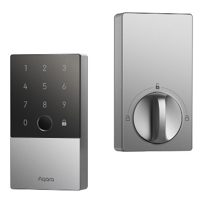 Aqara® Smart Lock U100 Deadbolt with Built-in Fingerprint Reader and Keypad in Silver