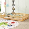 NicBex Twin/Full/Queen Floor Bed for Kids,Sturdy Wood Montessori Floor Bed with Safety Guardrails,Low Montessori Floor Bed for Kids/Girls/Boys - 2 of 4