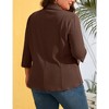 MISSKY Womens Plus Size Casual Blazer Office 3/4 Sleeve Open Front Cardigans Jacket Work Suit with Pockets - 2 of 4