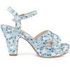 Perphy Women's Floral Platform Slingback Chunky High Heels Sandals - 4 of 4