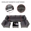 Nertpow Deluxe 7-Piece Outdoor Patio Furniture Set: Versatile Patio Set for Backyard, Lawn & Poolside Settings, Grey Rattan Grey Cushion - 4 of 4