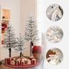 LuxenHome 3-Piece Holiday Artificial Tree Sets with Lights and Flat Stand Green - 2 of 4