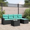 vidaXL 6 Piece Patio Sofa Set with Cushions - Black and Blue With Table - 2 of 4