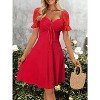 Imily Bela Flowy Drawstring Waist Summer Dress with Sweetheart Neck and Puff Sleeves - 4 of 4