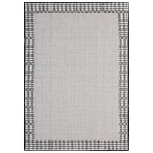 7'9" x 10'2" New York Patio Country Landry Indoor/Outdoor Rug Gray/Black - Nicole Miller: UV & Weather-Resistant, Woven Loop Pile - 1 of 4