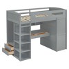 Whisen Elegant Design Loft Bed with Desk, Wardrobes, 4 Drawers and 4 Shelves - 4 of 4
