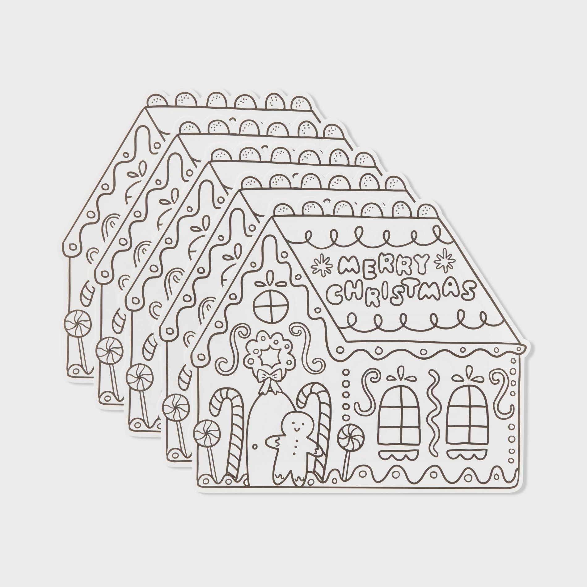 10ct Christmas Color-Your-Own Gingerbread Placemat - Spritz™