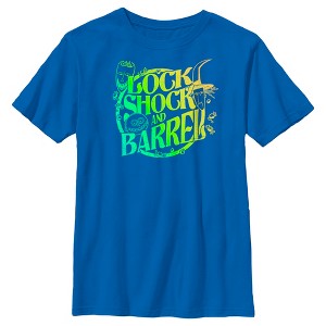 Boy's The Nightmare Before Christmas Lock, Shock, and Barrel Neon Circle T-Shirt - 1 of 4