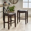 GDFStudio Carlsbad Contemporary Bonded Leather 26" Backless Counter Stools with Nailhead Trim (Set of 2), Brown - 2 of 4