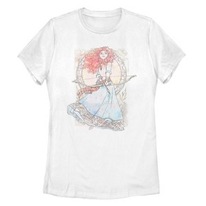 Women's Brave Merida Watercolor Print T-Shirt - 1 of 4